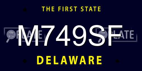 M749SF Delaware License Plate