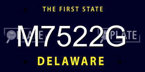 M7522G Delaware License Plate