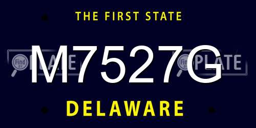 M7527G Delaware License Plate
