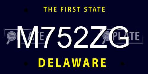 M752ZG Delaware License Plate