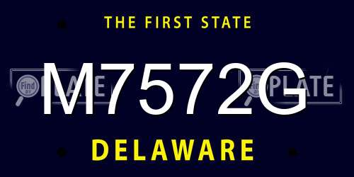 M7572G Delaware License Plate