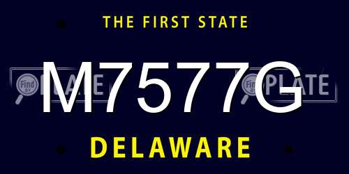 M7577G Delaware License Plate