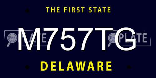 M757TG Delaware License Plate