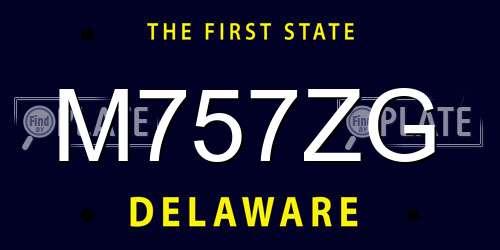 M757ZG Delaware License Plate