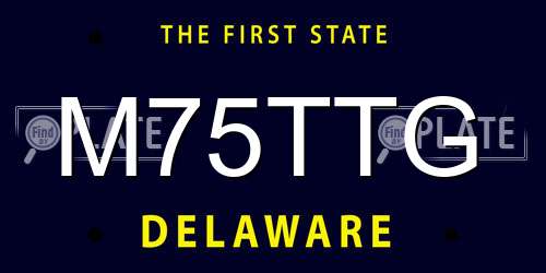 M75TTG Delaware License Plate