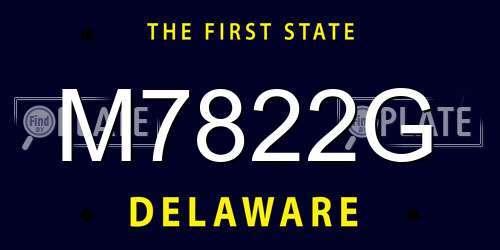 M7822G Delaware License Plate