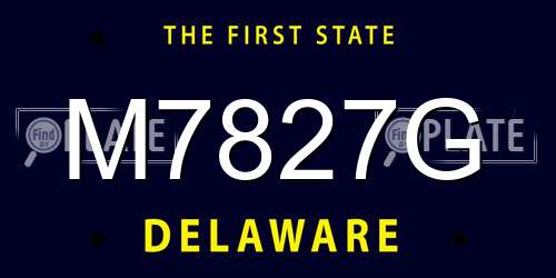 M7827G Delaware License Plate