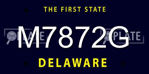 M7872G Delaware License Plate