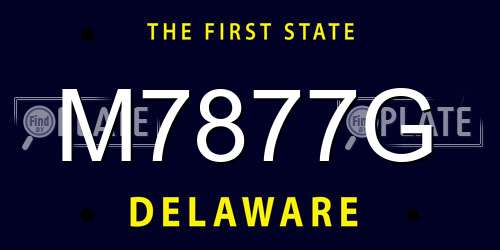 M7877G Delaware License Plate