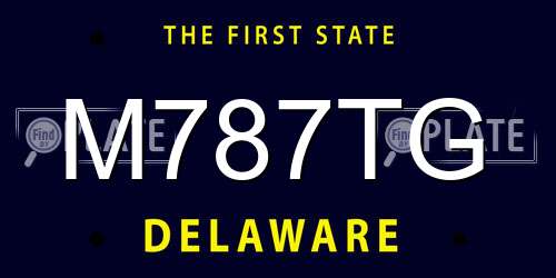 M787TG Delaware License Plate