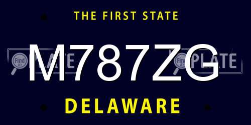 M787ZG Delaware License Plate