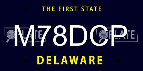M78DCP Delaware License Plate