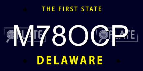 M78OCP Delaware License Plate