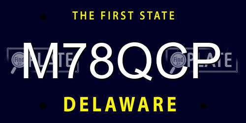 M78QCP Delaware License Plate