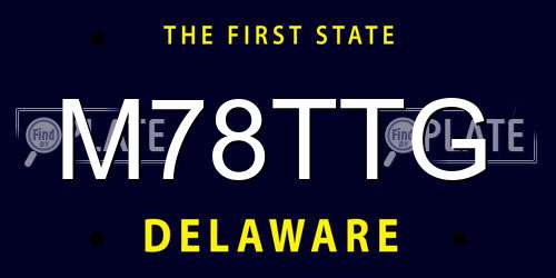 M78TTG Delaware License Plate