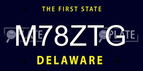 M78ZTG Delaware License Plate