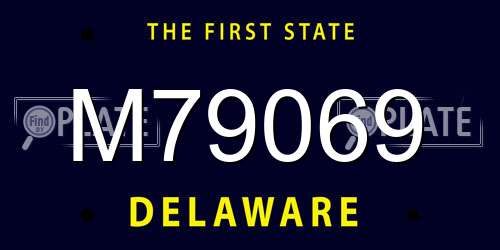 M79069 Delaware License Plate