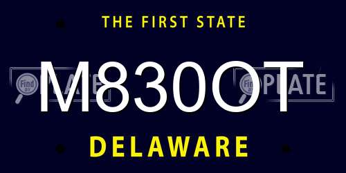 M830OT Delaware License Plate