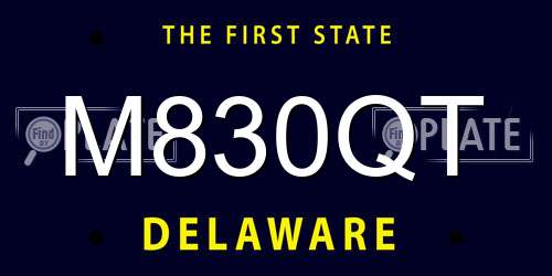 M830QT Delaware License Plate