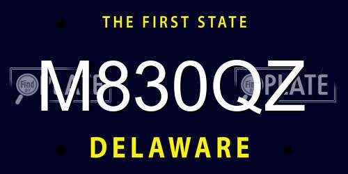 M830QZ Delaware License Plate