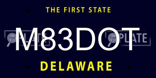 M83DOT Delaware License Plate