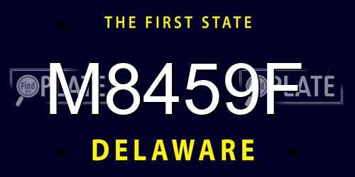 M8459F Delaware License Plate