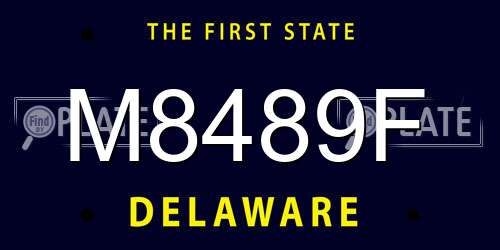 M8489F Delaware License Plate