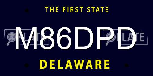 M86DPD Delaware License Plate