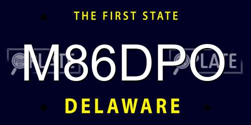 M86DPO Delaware License Plate