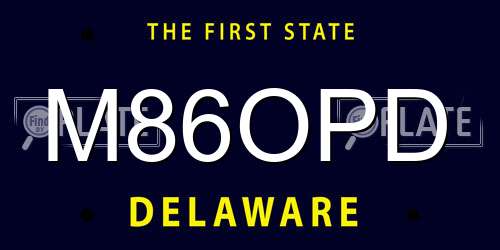 M86OPD Delaware License Plate