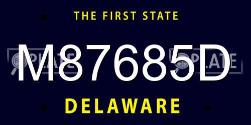 M87685D Delaware License Plate