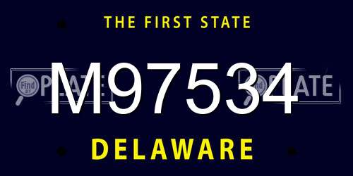 M97534 Delaware License Plate