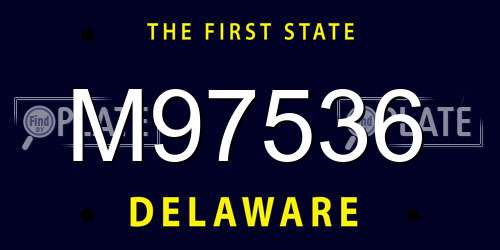M97536 Delaware License Plate