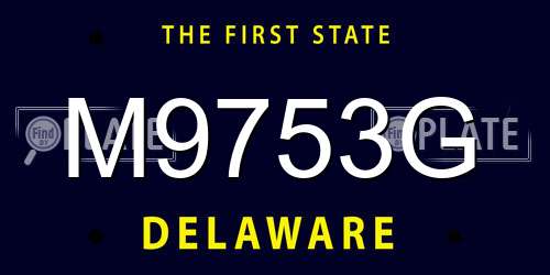M9753G Delaware License Plate