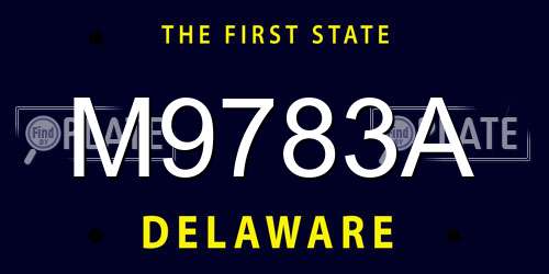 M9783A Delaware License Plate