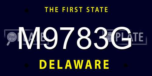 M9783G Delaware License Plate