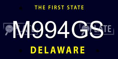M994GS Delaware License Plate