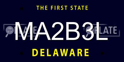 MA2B3L Delaware License Plate