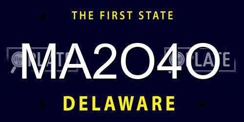 MA2O4O Delaware License Plate