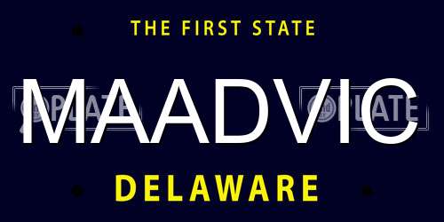 MAADVIC Delaware License Plate