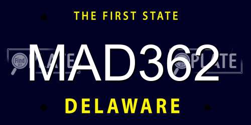 MAD362 Delaware License Plate