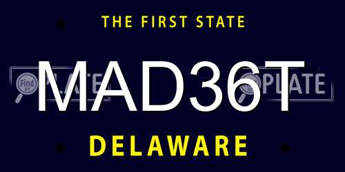 MAD36T Delaware License Plate