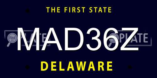 MAD36Z Delaware License Plate