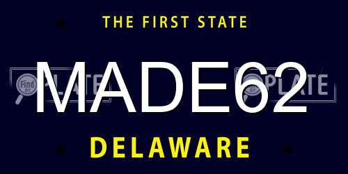 MADE62 Delaware License Plate