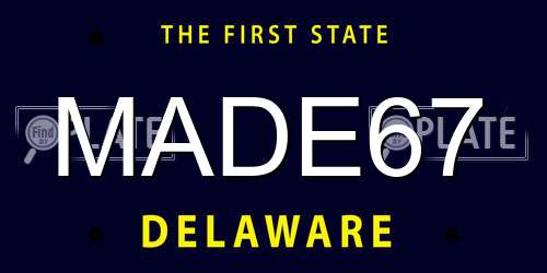 MADE67 Delaware License Plate
