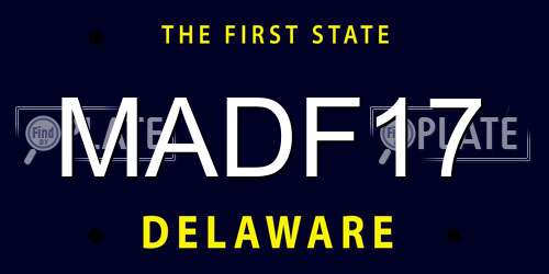 MADF17 Delaware License Plate