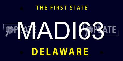 MADI63 Delaware License Plate