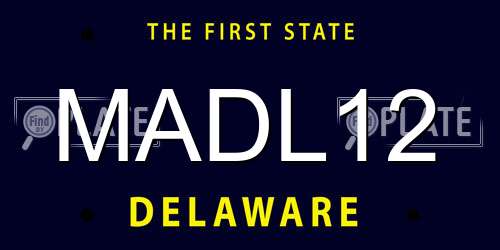 MADL12 Delaware License Plate