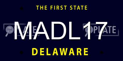 MADL17 Delaware License Plate