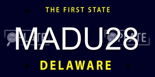 MADU28 Delaware License Plate